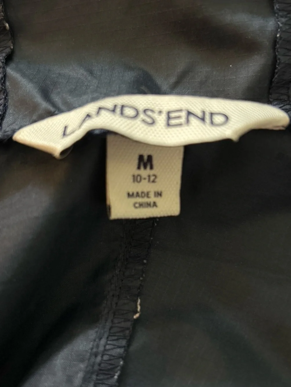 LANDS' END Kids’ Navy Hooded Windbreaker Jacket